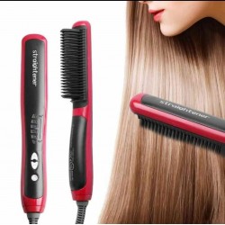 Fast Hair Brosse Hair Straightener Lissante et Chauffante - Rouge