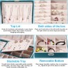 Coptiner Boîte à Bijoux pour Femme filles, Coffret à Bijoux en Cuir Verrouillable de 2 Couches, Organisateur à Bijoux Rangement