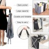 Panier à linge en 3 sections, panier de tri pliable en tissu, bac de rangement pour vêtements sales avec cadre et poignée en