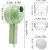 Coupe-légumes électrique portable 4 en 1 - Petit robot de cuisine multifonction - Hachoir à oignon - Trancheuse de concombre