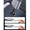 Chargeur de Voiture rétractable 120 W 4 en 1 avec câbles rétractables et Affichage de la Tension avec Ports USB/USB-C/Compatible