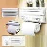 7Seas Triple Distributeur de Papier de Tissu 4 en 1 Feuille Cling Film Tissue Paper Roll Titulaire pour Cuisine Triple Papier