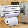 7Seas Triple Distributeur de Papier de Tissu 4 en 1 Feuille Cling Film Tissue Paper Roll Titulaire pour Cuisine Triple Papier