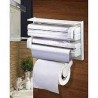 7Seas Triple Distributeur de Papier de Tissu 4 en 1 Feuille Cling Film Tissue Paper Roll Titulaire pour Cuisine Triple Papier