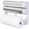 7Seas Triple Distributeur de Papier de Tissu 4 en 1 Feuille Cling Film Tissue Paper Roll Titulaire pour Cuisine Triple Papier