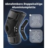 ZEAMO Genouillère avec charnières amovibles en aluminium pour femme et homme, genouillère ouverte avec anneau en silicone 3D