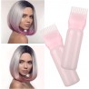 Lot de 4 flacons applicateurs en plastique avec peigne à racine pour coloration capillaire et traitement du cuir chevelu