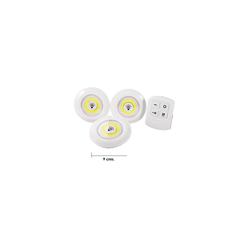 Lumière LED avec télécommande. Fonctionne avec des piles. Lot de 3