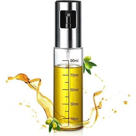 ZAMLY Pulvérisateur d'huile en acier inoxydable et verre 100 ml