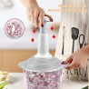 Chopper Alimentaire Manuel, 1500ML Fast Chopper avec Couteaux Courbes en Acier Inoxydable, Choper Végétal De Poche/Mixer/Blender