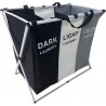 Grand panier à linge pliable, 3 sections - Panier à linge portable sale avec poignée - Paniers de rangement en tissu de grande