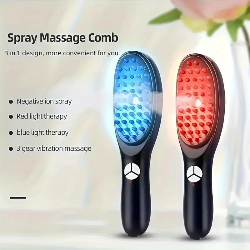 Yatlouba Brosse de massage électrique du cuir chevelu, peigne de massage par pulvérisation électrique | Brosse de restauration
