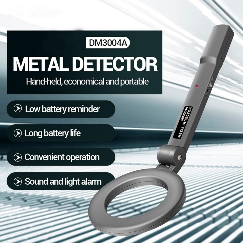 BuyWeek Détecteur de Métaux, DM3004A Detecteur de Metaux Portables Détecteurs de Métaux à Sensibilité Réglable avec Dragonne