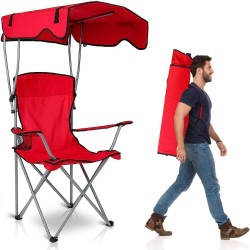Chaise de camping avec auvent