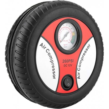 Inflador de neumáticos negro, compresor de aire de neumáticos, 260PSI 12V para coches, camiones, bicicletas, SUV