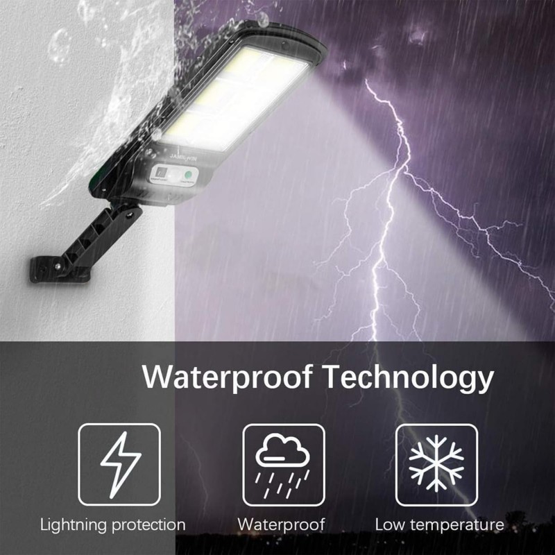 Spot solaire LED extérieur 240 LED, lampe avec détecteur de mouvement et télécommande, 3 modes réglables, IP65 étanche, parfait