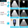 Spot solaire LED extérieur 240 LED, lampe avec détecteur de mouvement et télécommande, 3 modes réglables, IP65 étanche, parfait