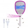 fizzytech Rechargeable Mosquito Racket bat with Bright Cob Light Extended Battery Life (Pink)
