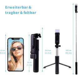 Extendable Bluetooth selfie stick