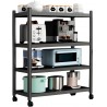 Étagère à Roulettes, Étagère de Rangement, Étagère sur Pied, Étagère Métallique Polyvalente, Meuble pour Cuisine, Salle de Bain,