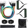 Lot de 11 bandes de résistance pour exercices de fitness, étui de transport, idéal pour le yoga, le fitness à domicile