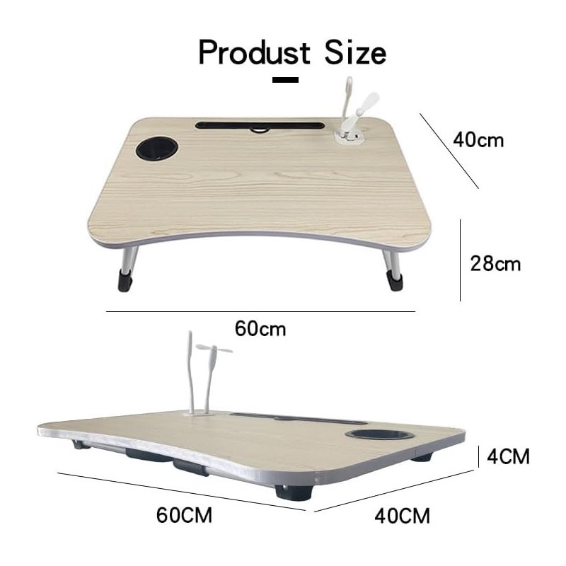 Iacob Laptop Bed Table Lap Standing Desk for Sofa Breakfast, Laptop Desk Folding Coffee Tray Notebook Stand Reading Holder for