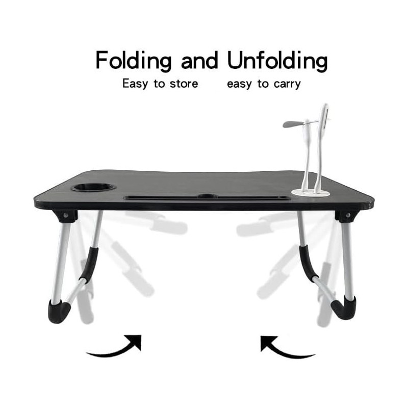 Iacob Laptop Bed Table Lap Standing Desk for Sofa Breakfast, Laptop Desk Folding Coffee Tray Notebook Stand Reading Holder for